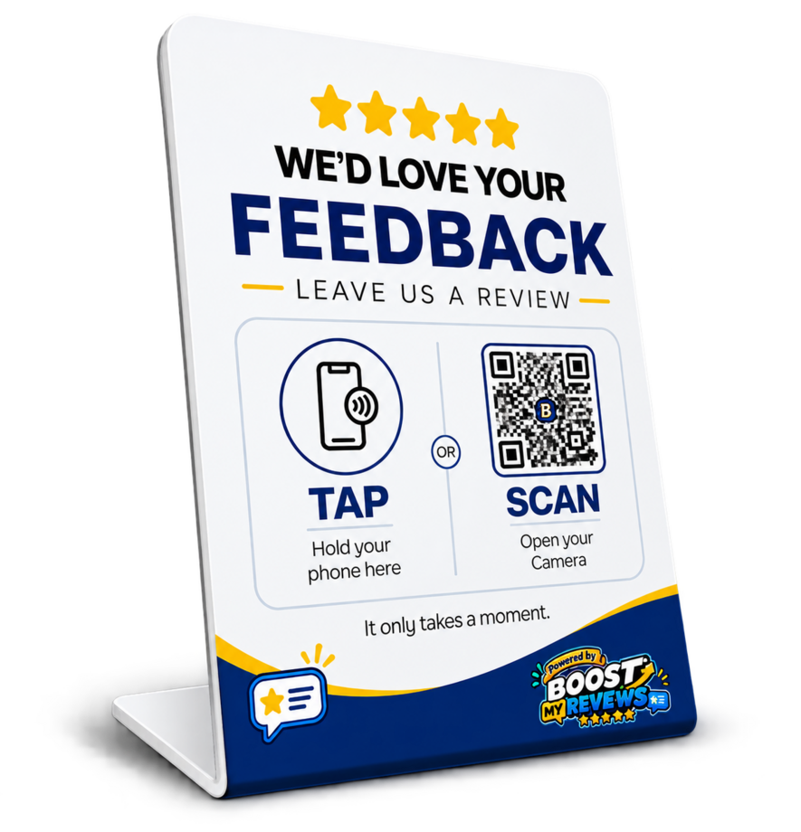 Genuine Boost My Reviews NFC and QR counter stand