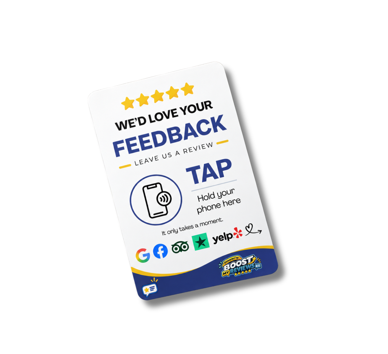 Genuine Boost My Reviews portable NFC review card