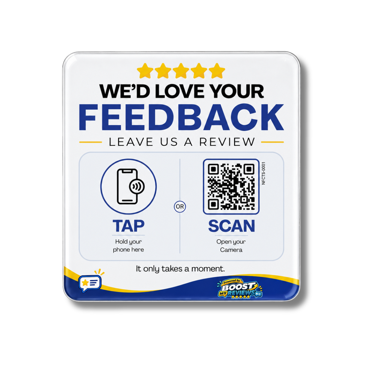 Genuine Boost My Reviews NFC and QR table sticker